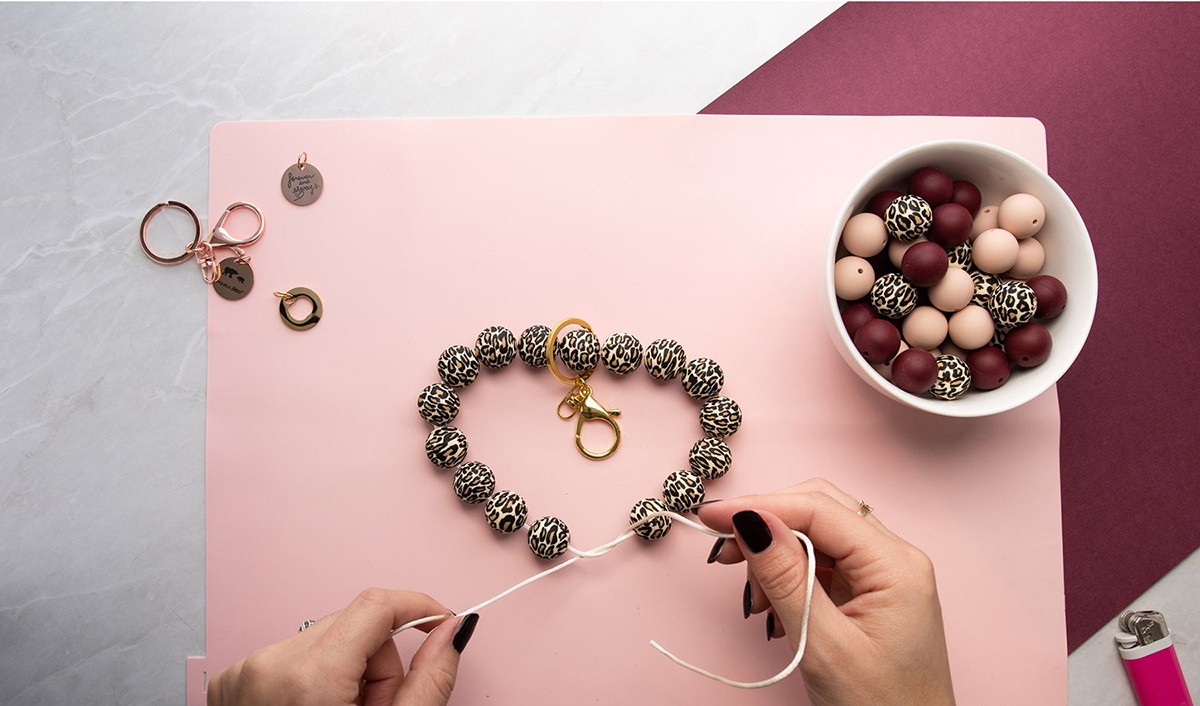 silicone bead keychains